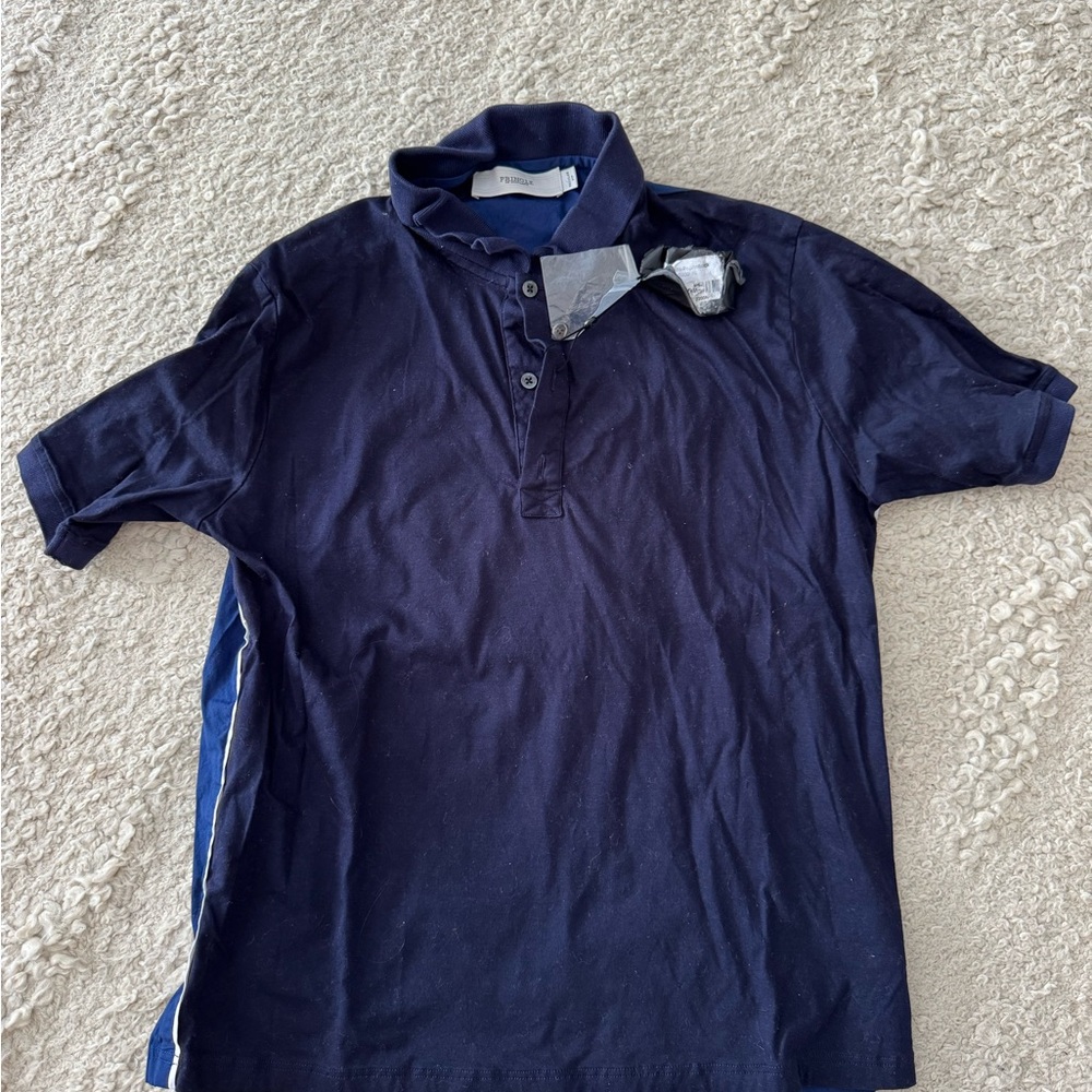 Pringle Men’s Navy and Royal Blue Polo Shirt